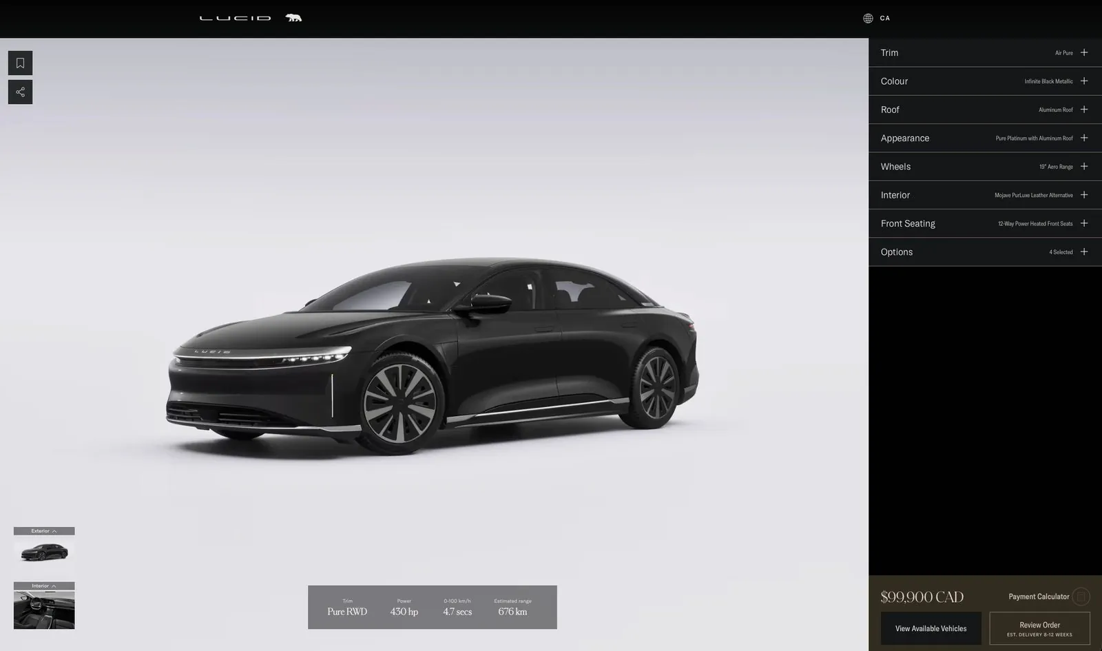 2027 Lucid Air Keeps Canadian Prices Unchanged, Simplifies Lineup